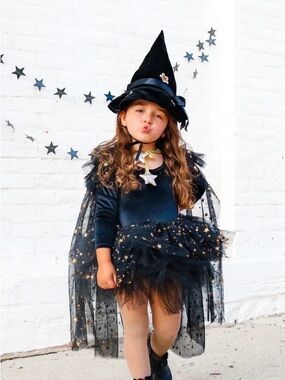 Fancy Schmancy Baby Black whimsical witch Size 5